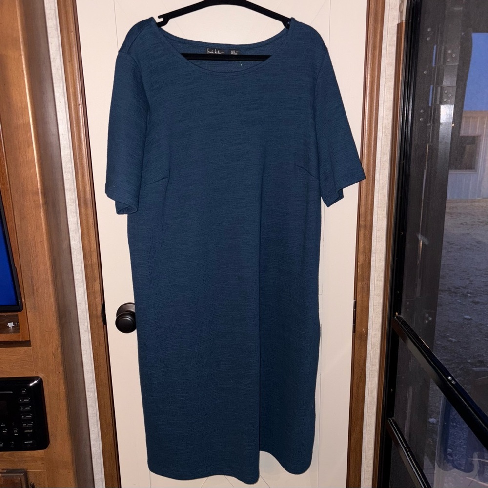 NWT Nicole miller blue quarter sleeve midi dress size 2X